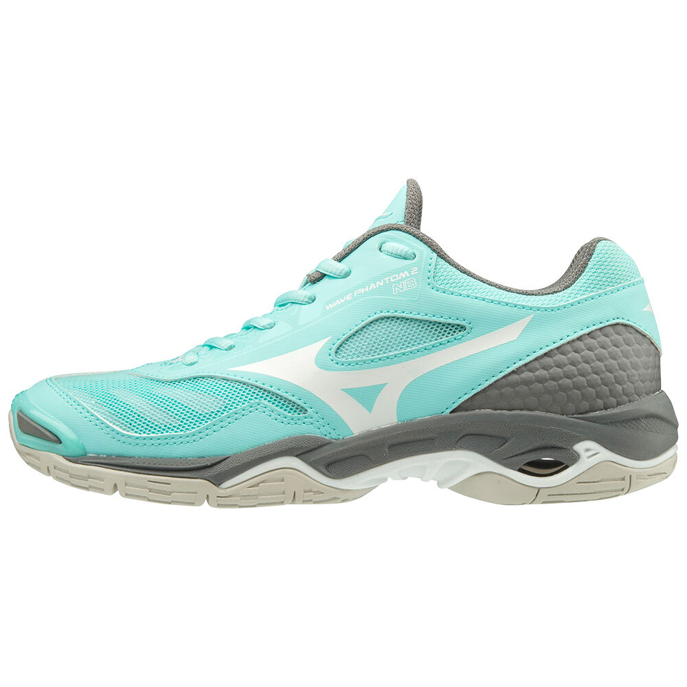 Womens Mizuno WAVE PHANTOM 2 NB Netball Shoes Blue/White/Grey Philippines (EJWTFI648)